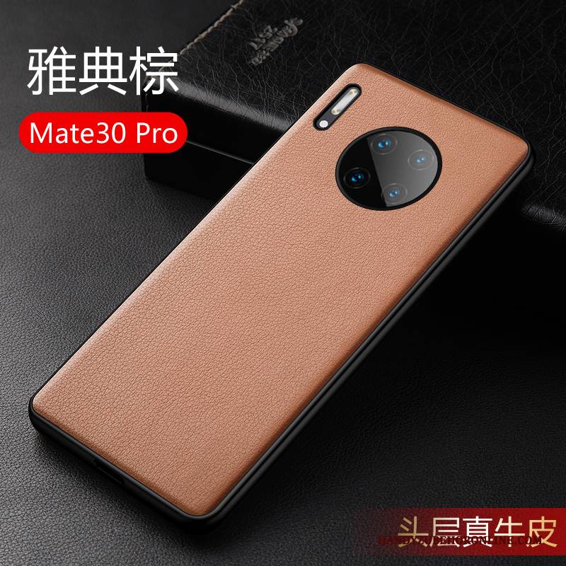 Hülle Huawei Mate 30 Pro Schutz Top Leder Membran, Case Huawei Mate 30 Pro Silikon Anti-sturz Handyhüllen