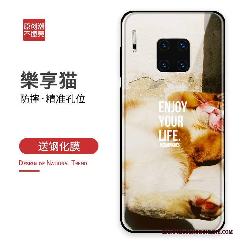 Hülle Huawei Mate 30 Rs Taschen Handyhüllen Glas, Case Huawei Mate 30 Rs Silikon Persönlichkeit Blau