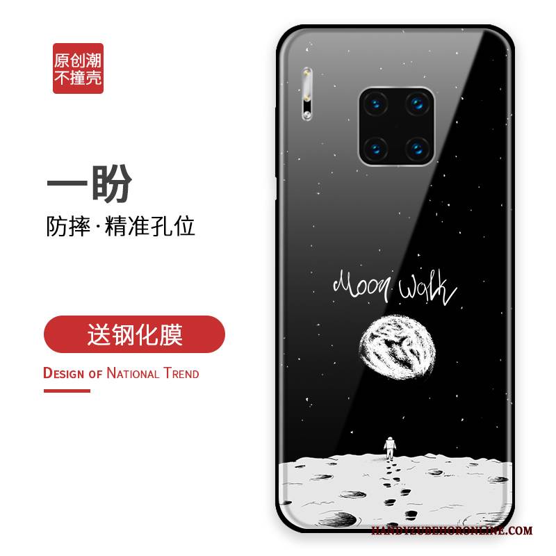 Hülle Huawei Mate 30 Rs Taschen Handyhüllen Glas, Case Huawei Mate 30 Rs Silikon Persönlichkeit Blau