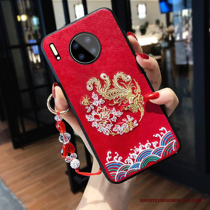 Hülle Huawei Mate 30 Taschen Netto Rot Liebhaber, Case Huawei Mate 30 Silikon Handyhüllen Anti-sturz