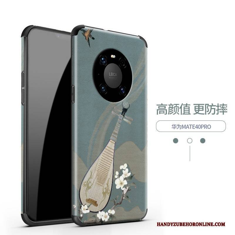 Hülle Huawei Mate 40 Pro Silikon Netto Rot Neu, Case Huawei Mate 40 Pro Weiche Muster Chinesische Art