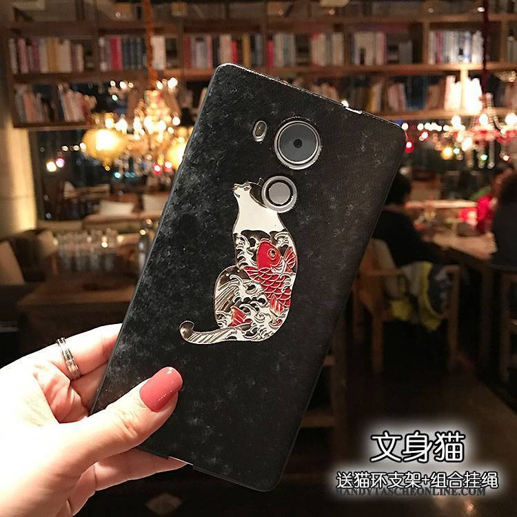 Hülle Huawei Mate 8 Weiche Kran Handyhüllen, Case Huawei Mate 8 Prägung Wind Nubuck