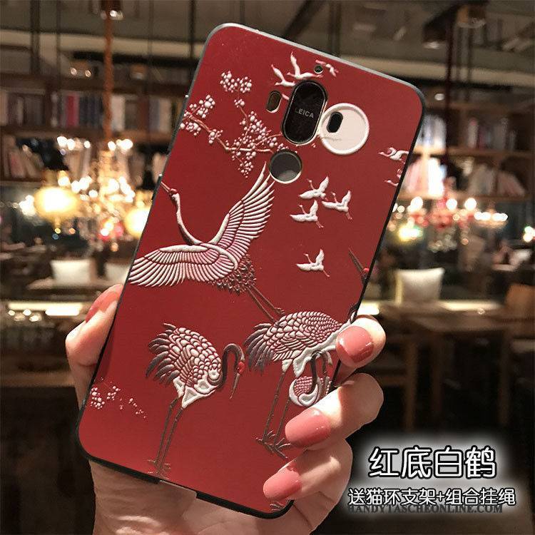 Hülle Huawei Mate 9 Karikatur Handyhüllen Hängende Verzierungen, Case Huawei Mate 9 Silikon Rot Dunkelblau