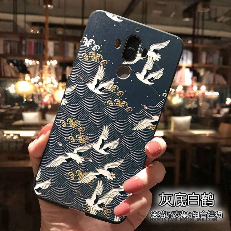 Hülle Huawei Mate 9 Karikatur Handyhüllen Hängende Verzierungen, Case Huawei Mate 9 Silikon Rot Dunkelblau