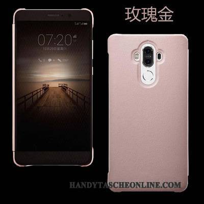 Hülle Huawei Mate 9 Lederhülle Weiß Business, Case Huawei Mate 9 Schutz Schlank Schlafsaal