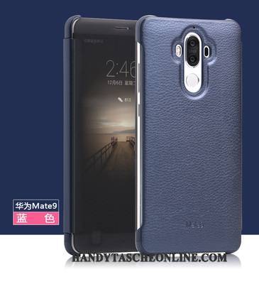 Hülle Huawei Mate 9 Lederhülle Weiß Business, Case Huawei Mate 9 Schutz Schlank Schlafsaal