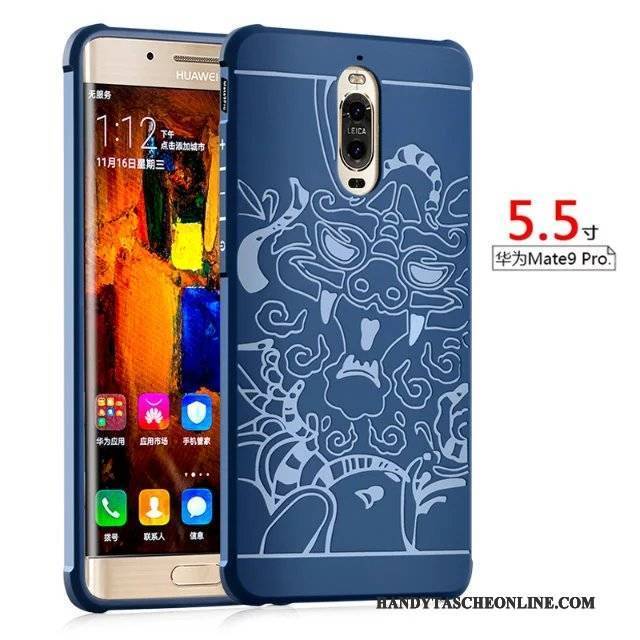 Hülle Huawei Mate 9 Pro Prägung Handyhüllen Anti-sturz, Case Huawei Mate 9 Pro Taschen Grau