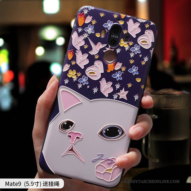 Hülle Huawei Mate 9 Schutz Handyhüllen Anti-sturz, Case Huawei Mate 9 Taschen Nette Hellblau