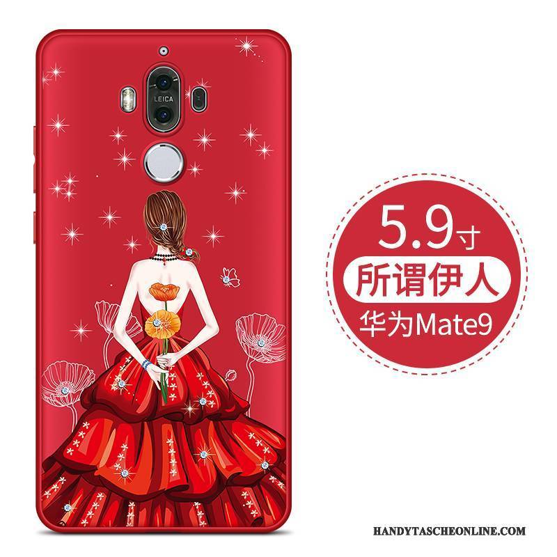 Hülle Huawei Mate 9 Taschen Schwarz Handyhüllen, Case Huawei Mate 9 Kreativ Persönlichkeit Nubuck