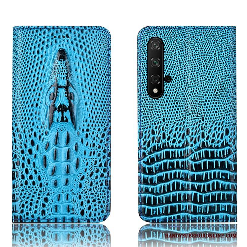 Hülle Huawei Nova 5t Folio Handyhüllen Anti-sturz, Case Huawei Nova 5t Leder Krokodilmuster
