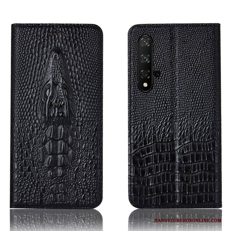 Hülle Huawei Nova 5t Folio Handyhüllen Anti-sturz, Case Huawei Nova 5t Leder Krokodilmuster