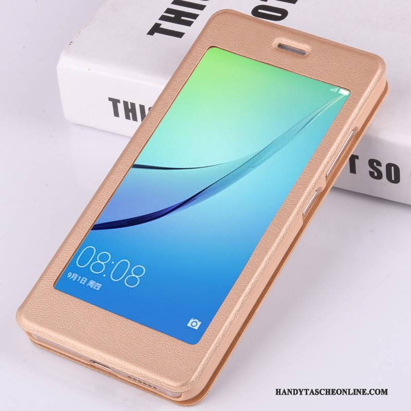 Hülle Huawei Nova Lederhülle Gold Anti-sturz, Case Huawei Nova Folio Handyhüllen