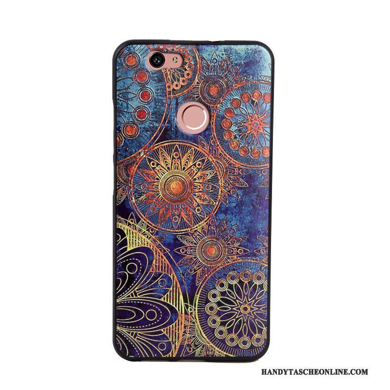 Hülle Huawei Nova Prägung Blau Trend, Case Huawei Nova Weiche Handyhüllen