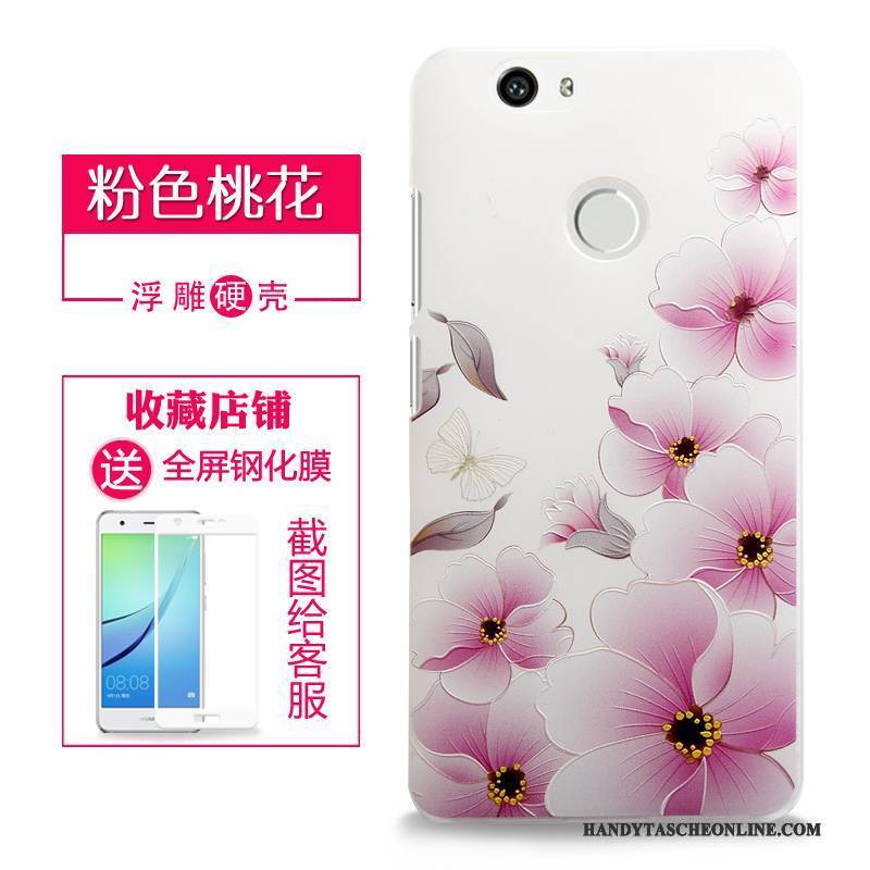 Hülle Huawei Nova Prägung Handyhüllen Rosa, Case Huawei Nova Schutz Lila Schwer