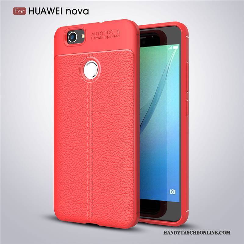 Hülle Huawei Nova Taschen Anti-sturz Rot, Case Huawei Nova Silikon Handyhüllen Trend