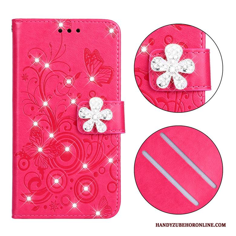Hülle Huawei P Smart+ 2019 Folio Rot Anti-sturz, Case Huawei P Smart+ 2019 Lederhülle Handyhüllen