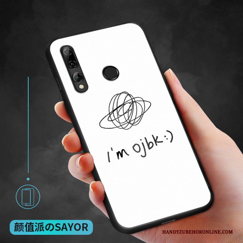 Hülle Huawei P Smart+ 2019 Silikon Glas Liebhaber, Case Huawei P Smart+ 2019 Taschen Handyhüllen Weiß