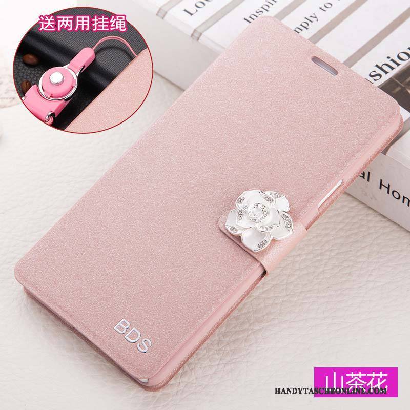 Hülle Huawei P Smart Folio Anti-sturz Rot, Case Huawei P Smart Lederhülle Handyhüllen