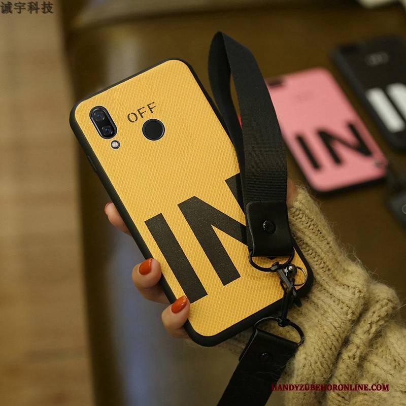Hülle Huawei P Smart+ Weiche Europa Handyhüllen, Case Huawei P Smart+ Silikon Hängender Hals Anti-sturz