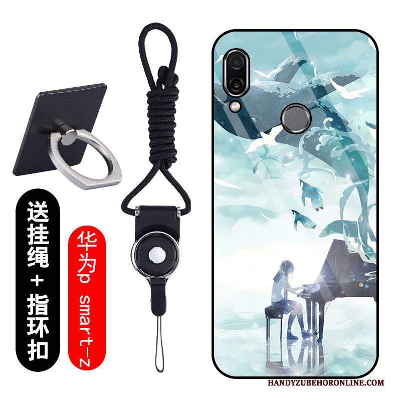 Hülle Huawei P Smart Z Karikatur Angepasst Rot, Case Huawei P Smart Z Schutz Anti-sturz Gehärtetes Glas