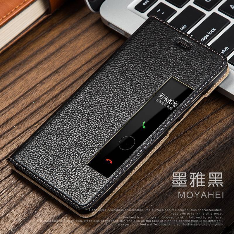 Hülle Huawei P10 Folio Anti-sturz Schwarz, Case Huawei P10 Leder Handyhüllen