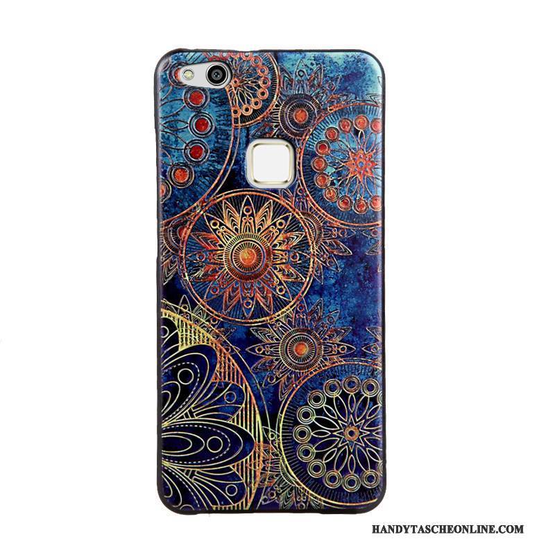 Hülle Huawei P10 Lite Prägung Jugend Dreidimensional, Case Huawei P10 Lite Schutz Handyhüllen Hellblau