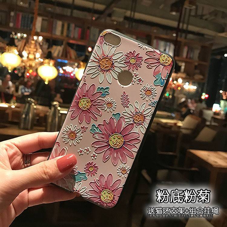 Hülle Huawei P10 Lite Weiche Nubuck Rosa, Case Huawei P10 Lite Prägung Schwarz Handyhüllen