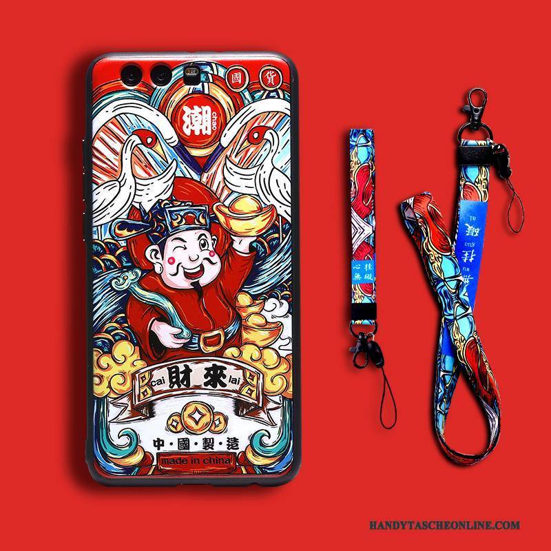 Hülle Huawei P10 Plus Farbe Handyhüllen Rot, Case Huawei P10 Plus Kreativ Persönlichkeit Gott Des Reichtums