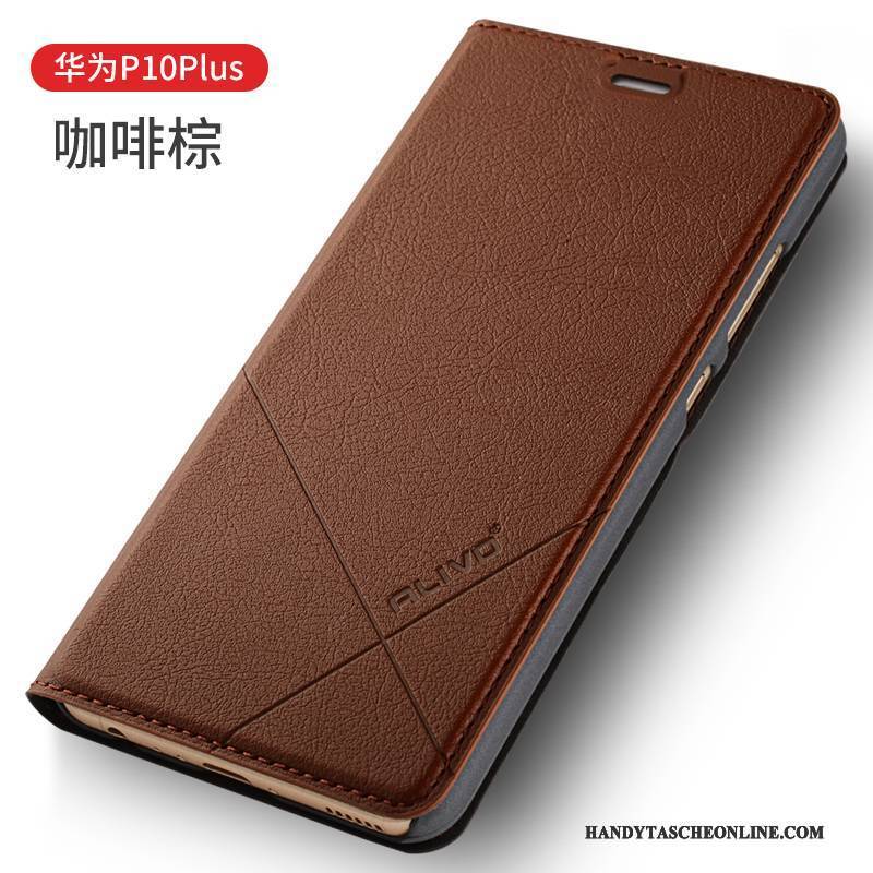 Hülle Huawei P10 Plus Folio Anti-sturz Handyhüllen, Case Huawei P10 Plus Lederhülle Schwarz