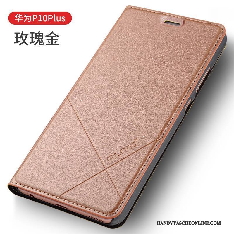 Hülle Huawei P10 Plus Folio Anti-sturz Handyhüllen, Case Huawei P10 Plus Lederhülle Schwarz