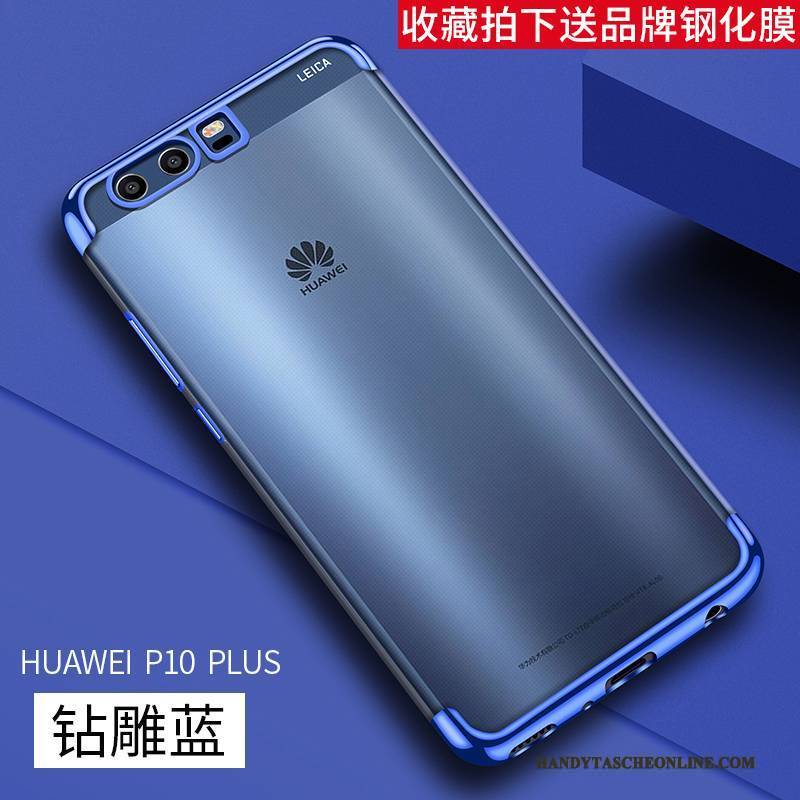 Hülle Huawei P10 Plus Schutz Anti-sturz Persönlichkeit, Case Huawei P10 Plus Silikon Blau Schlank