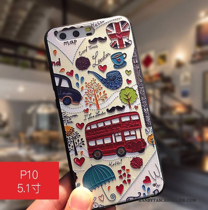 Hülle Huawei P10 Taschen Anti-sturz Hängende Verzierungen, Case Huawei P10 Schutz Blau Schwer