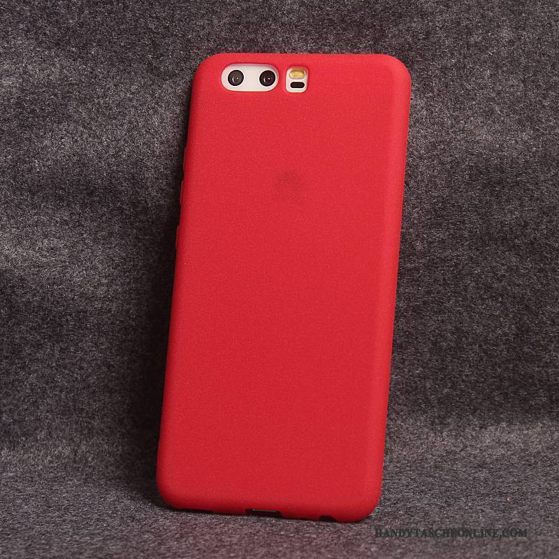 Hülle Huawei P10 Taschen Handyhüllen Anti-sturz, Case Huawei P10 Weiche Nubuck Weinrot