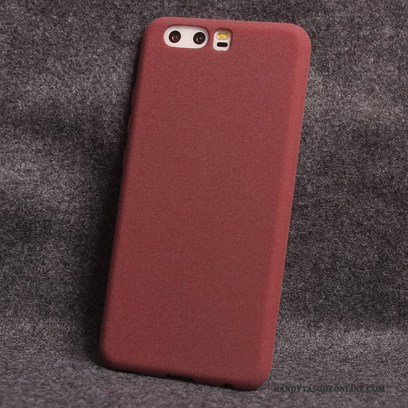 Hülle Huawei P10 Taschen Handyhüllen Anti-sturz, Case Huawei P10 Weiche Nubuck Weinrot