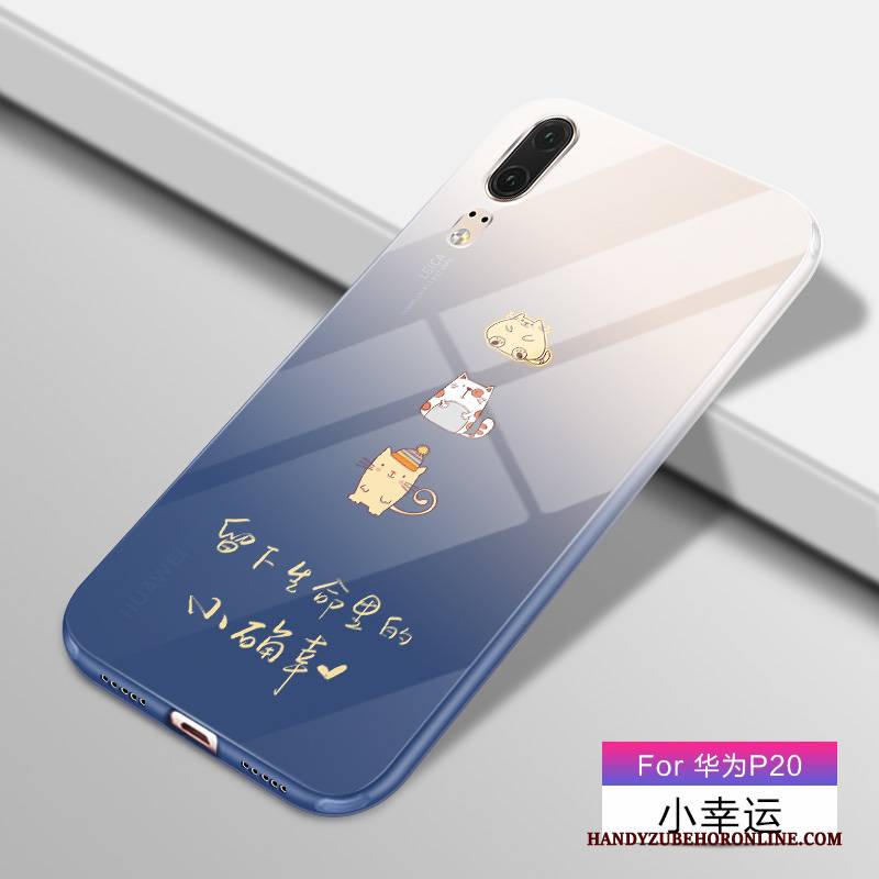 Hülle Huawei P20 Karikatur Farbverlauf Trend, Case Huawei P20 Silikon Handyhüllen Anti-sturz
