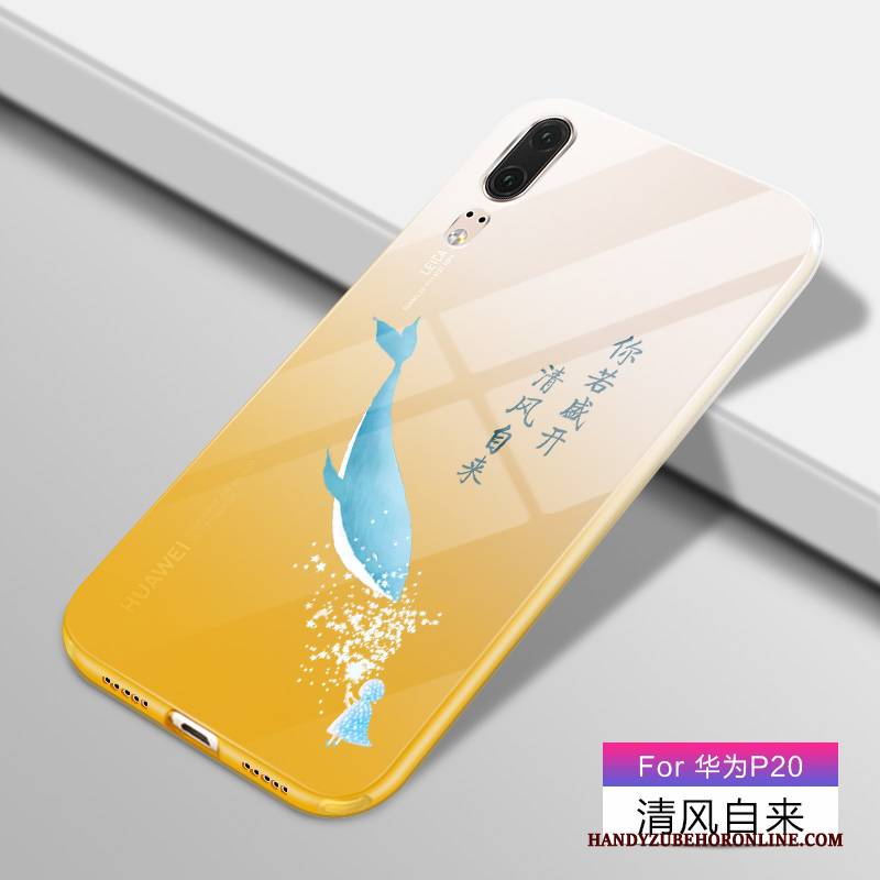 Hülle Huawei P20 Karikatur Farbverlauf Trend, Case Huawei P20 Silikon Handyhüllen Anti-sturz