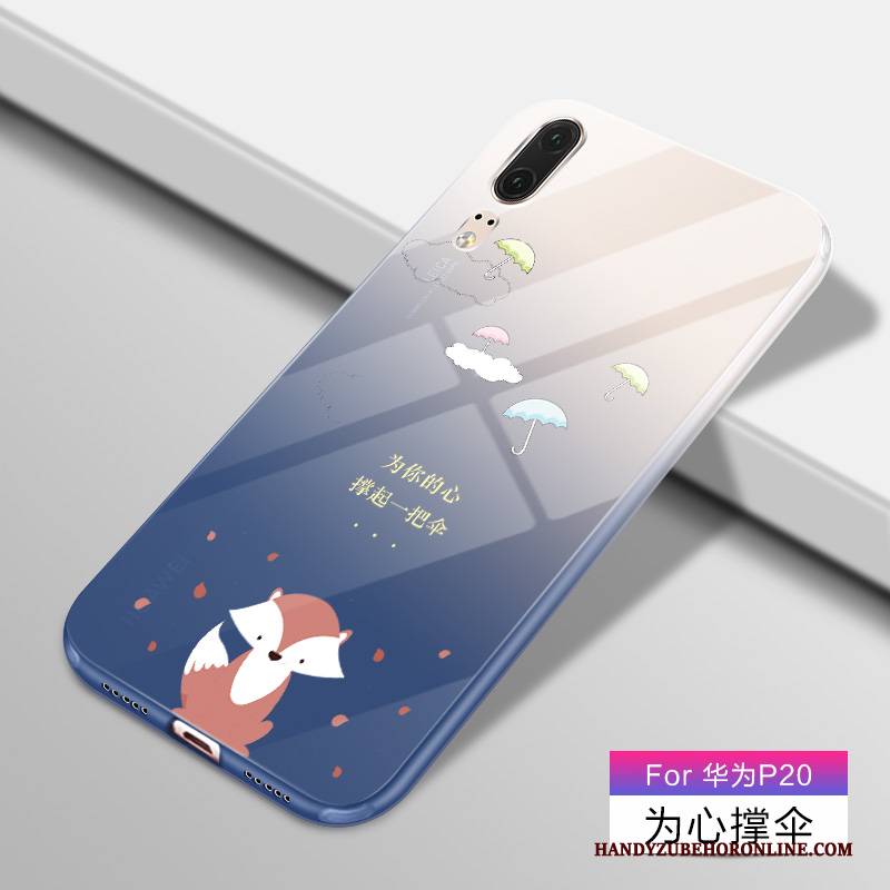 Hülle Huawei P20 Karikatur Farbverlauf Trend, Case Huawei P20 Silikon Handyhüllen Anti-sturz