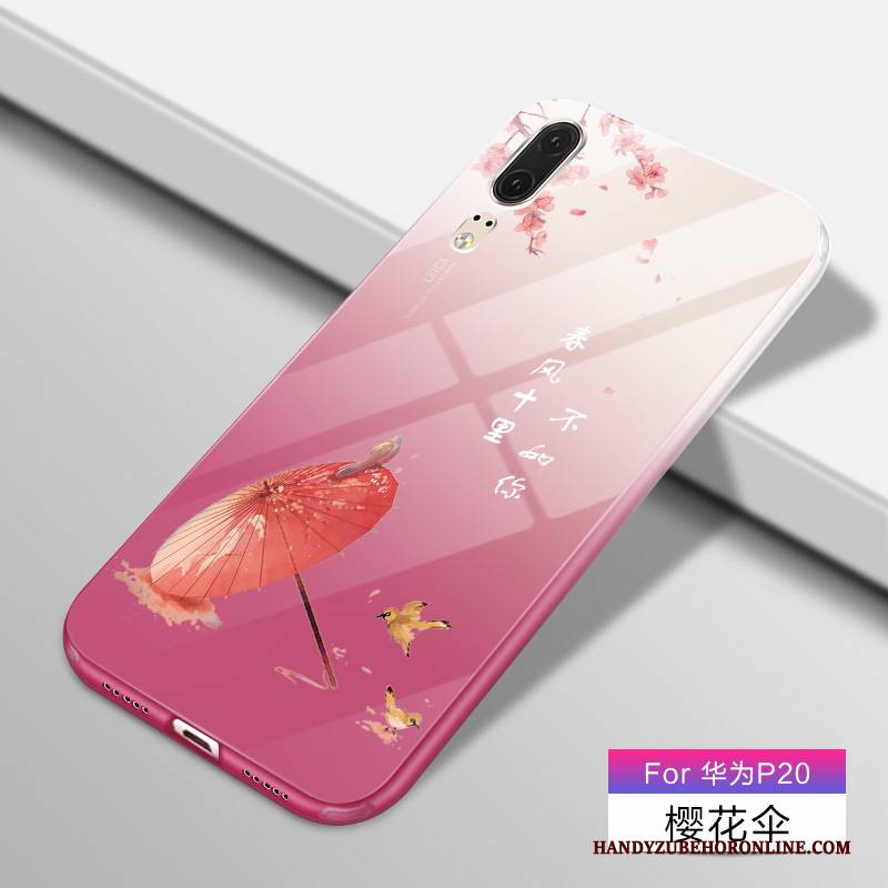Hülle Huawei P20 Karikatur Farbverlauf Trend, Case Huawei P20 Silikon Handyhüllen Anti-sturz