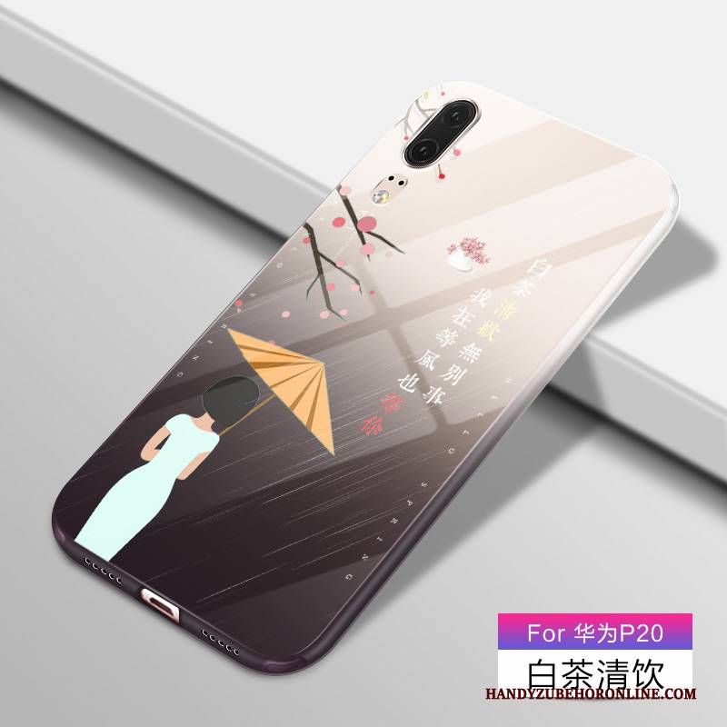 Hülle Huawei P20 Karikatur Farbverlauf Trend, Case Huawei P20 Silikon Handyhüllen Anti-sturz