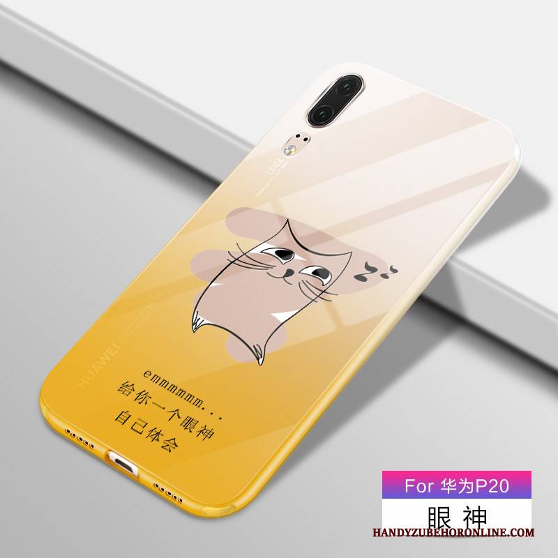 Hülle Huawei P20 Karikatur Farbverlauf Trend, Case Huawei P20 Silikon Handyhüllen Anti-sturz