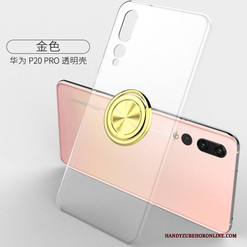 Hülle Huawei P20 Pro Halterung Netto Rot Transparent, Case Huawei P20 Pro Kreativ Ring Anti-sturz