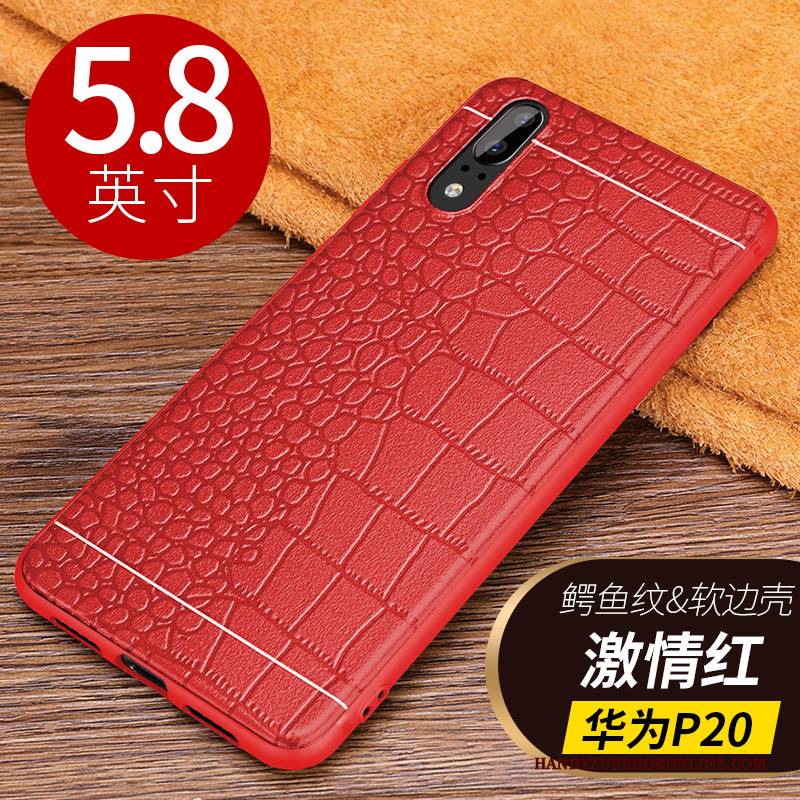 Hülle Huawei P20 Weiche Handyhüllen Anti-sturz, Case Huawei P20 Taschen Braun Business