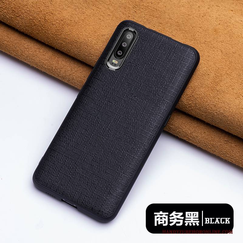 Hülle Huawei P30 Lederhülle Angepasst Persönlichkeit, Case Huawei P30 Kreativ Handyhüllen Schwarz