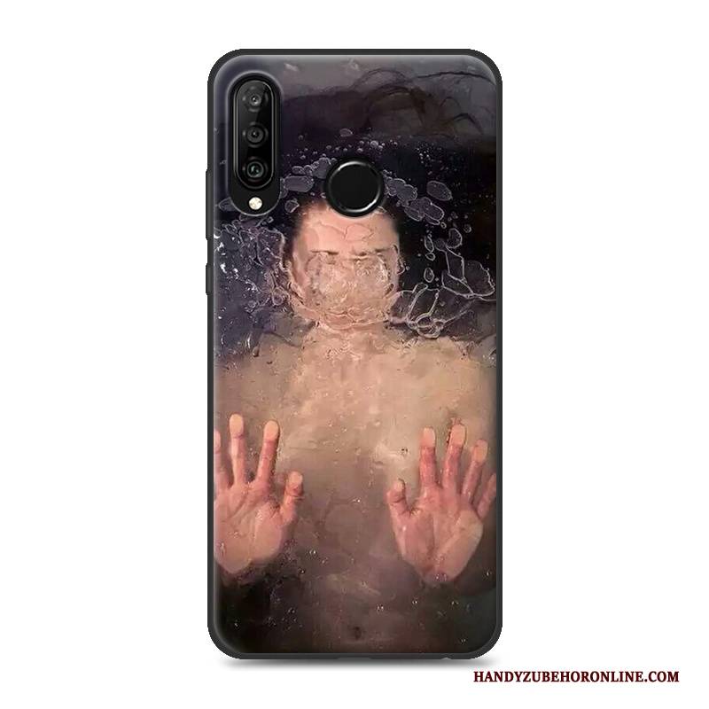 Hülle Huawei P30 Lite Schutz Anti-sturz Persönlichkeit, Case Huawei P30 Lite Weiche Handyhüllen Grau