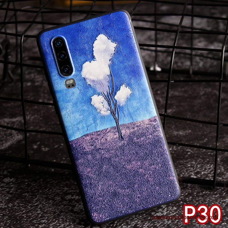Hülle Huawei P30 Schutz Blau Neu, Case Huawei P30 Taschen Hängende Verzierungen Handyhüllen