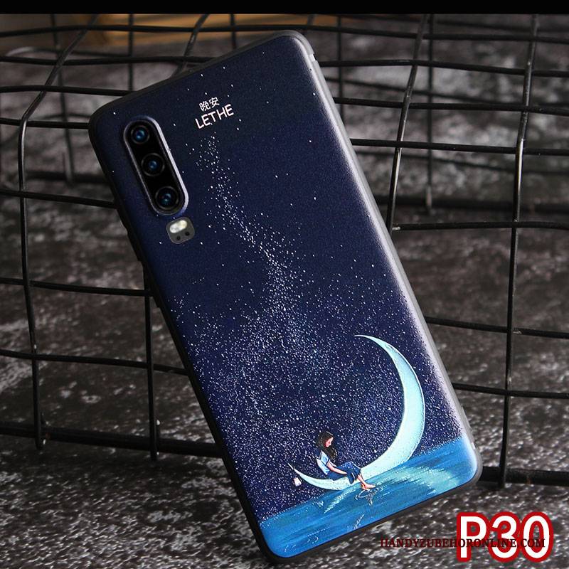 Hülle Huawei P30 Schutz Blau Neu, Case Huawei P30 Taschen Hängende Verzierungen Handyhüllen