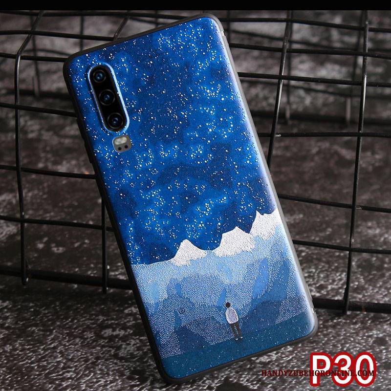Hülle Huawei P30 Schutz Blau Neu, Case Huawei P30 Taschen Hängende Verzierungen Handyhüllen