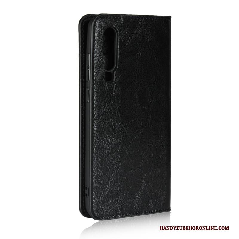 Hülle Huawei P30 Taschen Anti-sturz Handyhüllen, Case Huawei P30 Leder Trendmarke Schlank