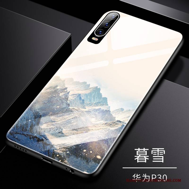 Hülle Huawei P30 Weiche High-end Handyhüllen, Case Huawei P30 Silikon Glas Liebhaber