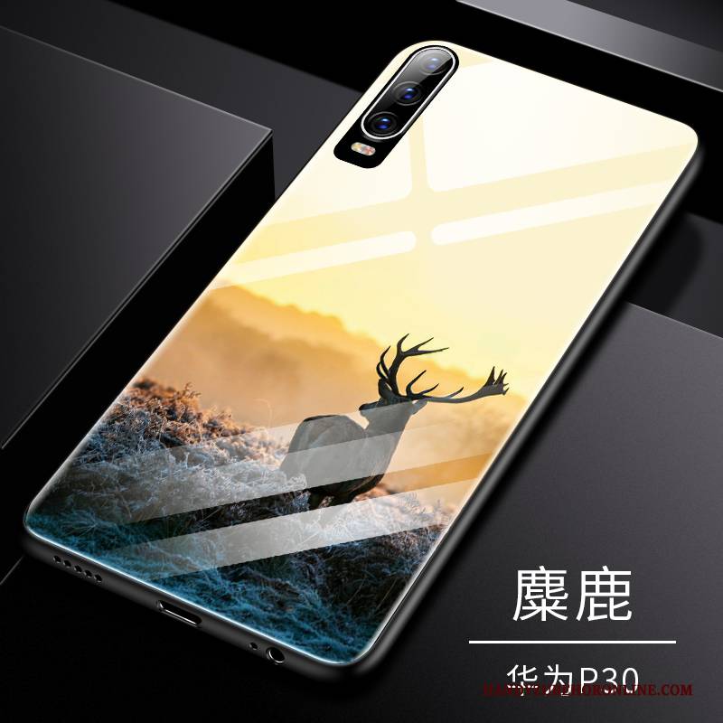 Hülle Huawei P30 Weiche High-end Handyhüllen, Case Huawei P30 Silikon Glas Liebhaber